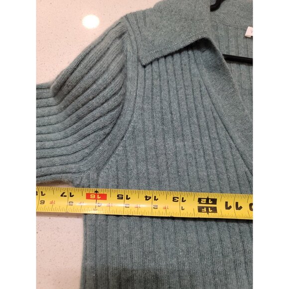 Veronica Beard Cashmere Cardigan Sweater Size M Green - Picture 5 of 5